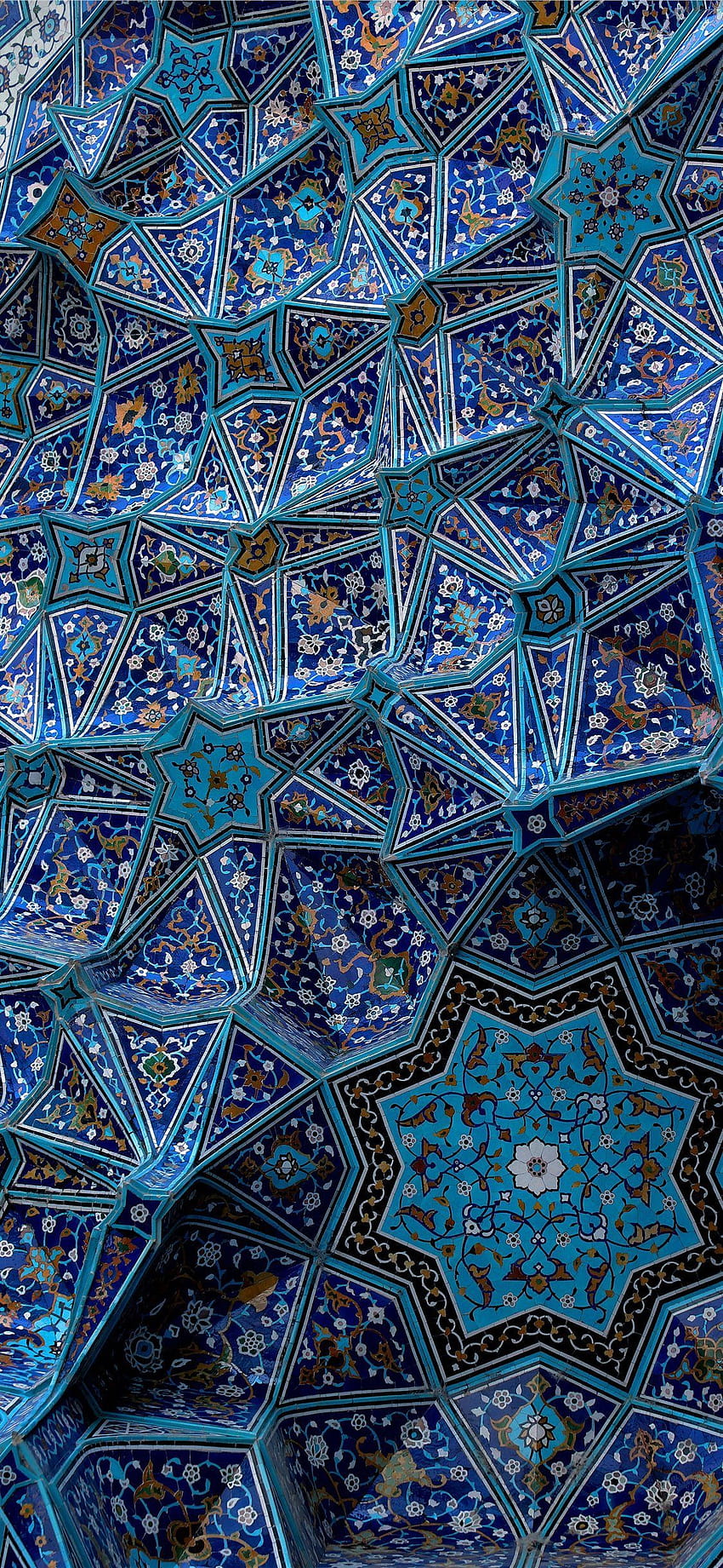 Noble art iranien, bleu persan Fond d'écran de téléphone HD