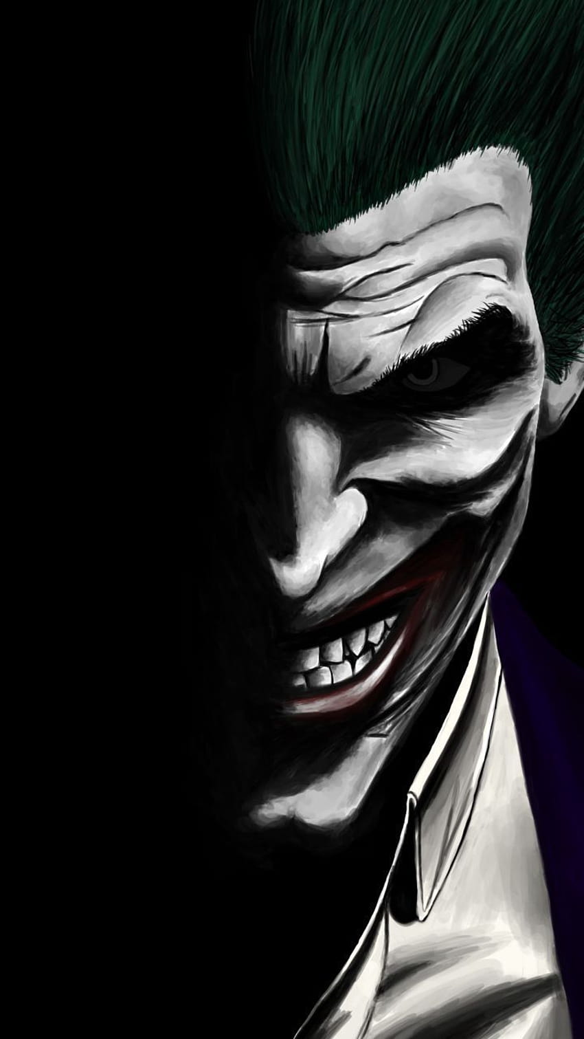 Joker Dark Dc Comics Villain Artwork 720x1280 в The Incredible Joker Cartoon през 2020 г., анимационен жокер HD тапет за телефон