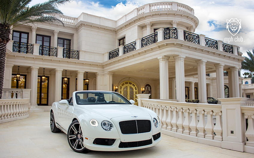 Bentley de lujo, jet con coche fondo de pantalla