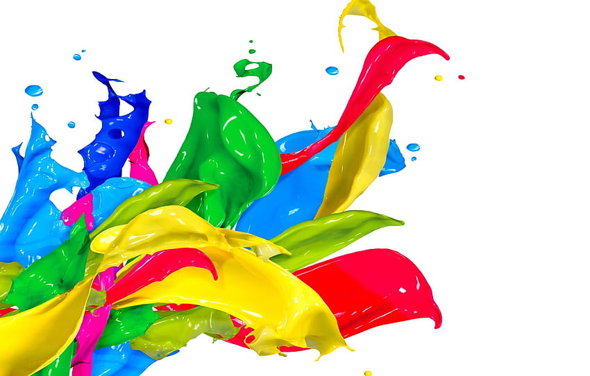 drops, squirt, paint, colors, design, splash, paint, acrylic , section рендеринг, paint drop HD wallpaper