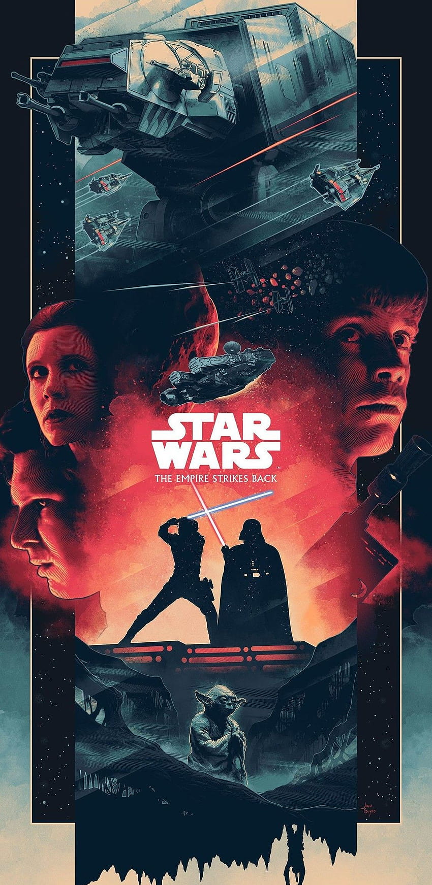 Star Wars, Das Imperium schlägt zurück, Bespin, Lichtschwertduell, Darth Vader, Luke Skywalker, Han So …, Star Wars Das Imperium schlägt Luke Skywalker zurück HD-Handy-Hintergrundbild