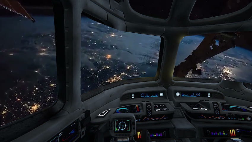 Raumschiff-Cockpit-Ambiente HD-Hintergrundbild