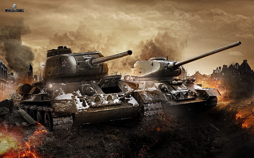 T 34 & T 34 85 ใน World of Tanks วอลล์เปเปอร์ HD
