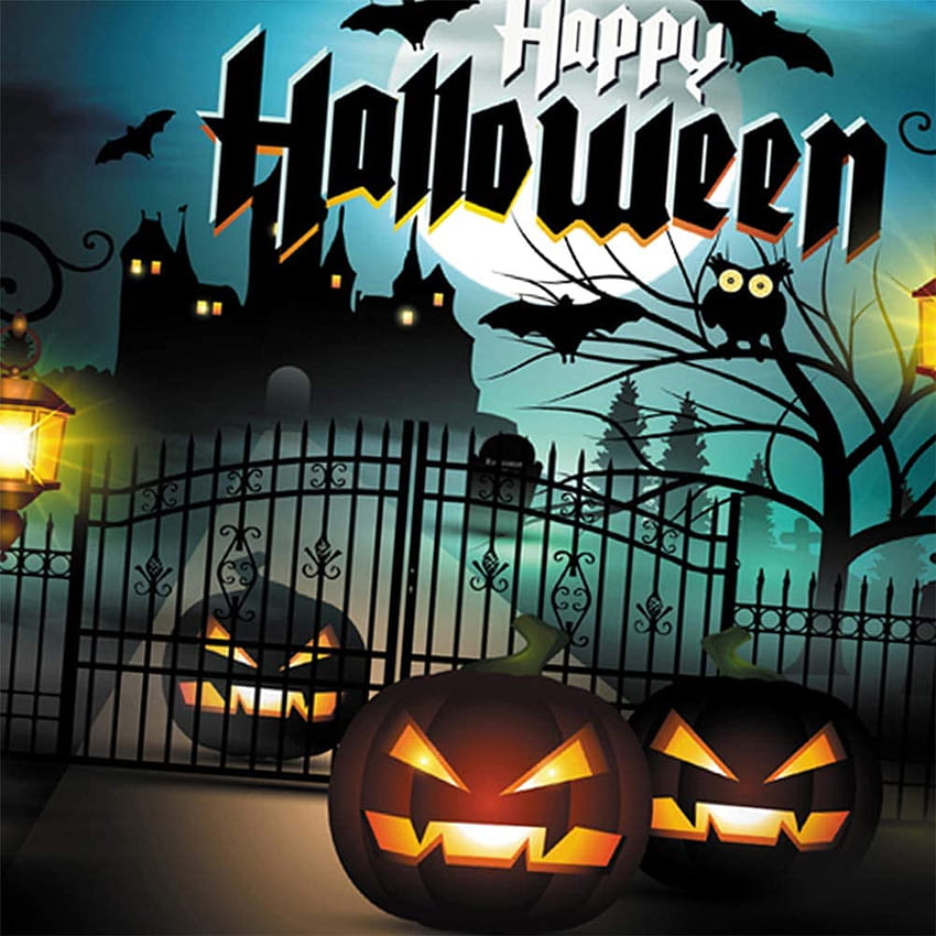 150x200cm Halloween Backdrop,Creepy Horror Realistic Pumpkins Castle Backgrounds Mural Studio: GPS & Navigation, halloween pumpkin gate HD phone wallpaper