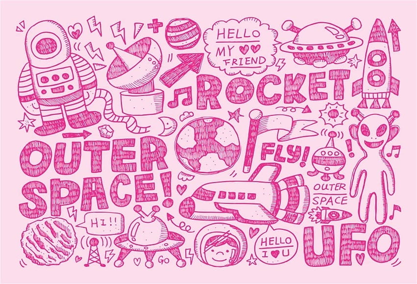 new style Cartoon Outer Space Backdorp Alien UFO Planet Rocket Astronaut 10x6.5ft Polyester graphy Backgroud Universe Science Kid Boy Fly Dream Decor Potraits Props save 35% HD wallpaper