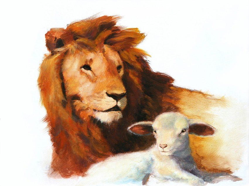 Löwe und Lamm, Löwe und Lamm HD-Hintergrundbild