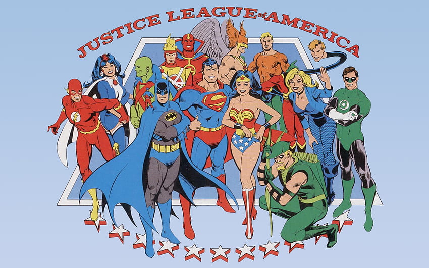 DCコミック、ジャスティス・リーグ、バットマン、フラッシュ、ワンダーウーマン、グリーン・アロー、グリーン・ランタン、アクアマン、ブラック・キャナリー、レッド・トルネード、モバイルの背景 高画質の壁紙