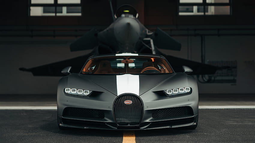 Bugatti Chiron Meets Dassault Rafale Marine Jet , Cars, Backgrounds, and, cool bugatti HD wallpaper