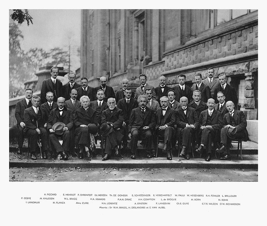 science, groups, grayscale, Albert Einstein, scientists, historic HD wallpaper