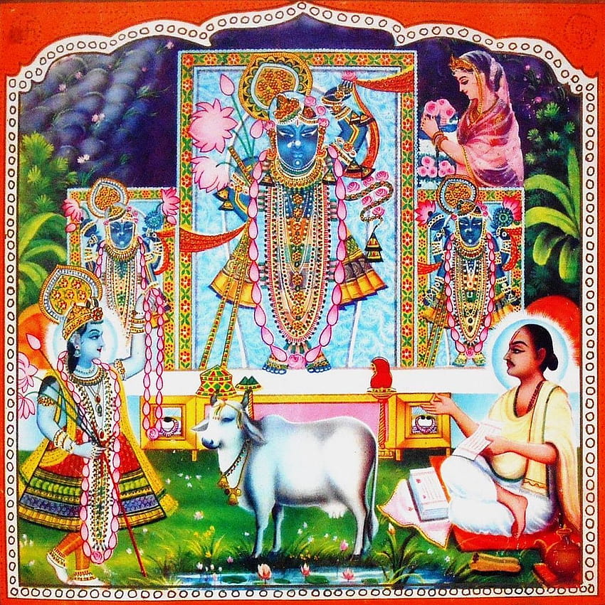 ヒンズー教のコスモス、シュリナージ ヤムナジ マハプラブジ HD電話の壁紙