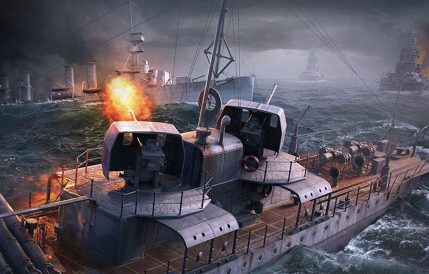 The Sky Water Clouds Wave Fire Ship Ships Flame Shot Wargaming Net Wows World Of Warships The World Of Ships Battle Torpedo Ijn Mucuki Section Igry Firing Torpedo Hd Wallpaper Pxfuel