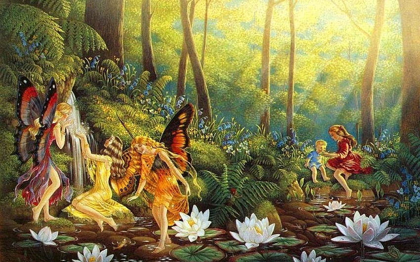 2 Fairy , Fantasy Fairy Backgrounds, fairyland HD wallpaper