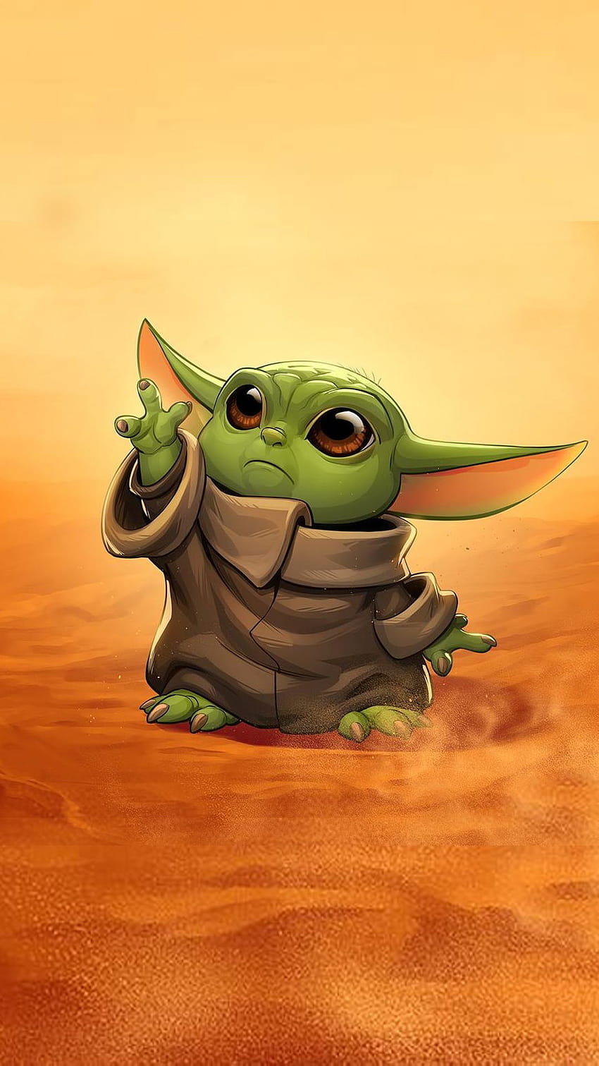 Nettes Baby Yoda, das Kawaii, Squishmallows zeichnet HD-Handy-Hintergrundbild