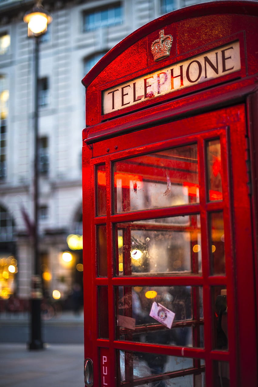 Cabina telefónica de Londres, teléfono público fondo de pantalla del teléfono