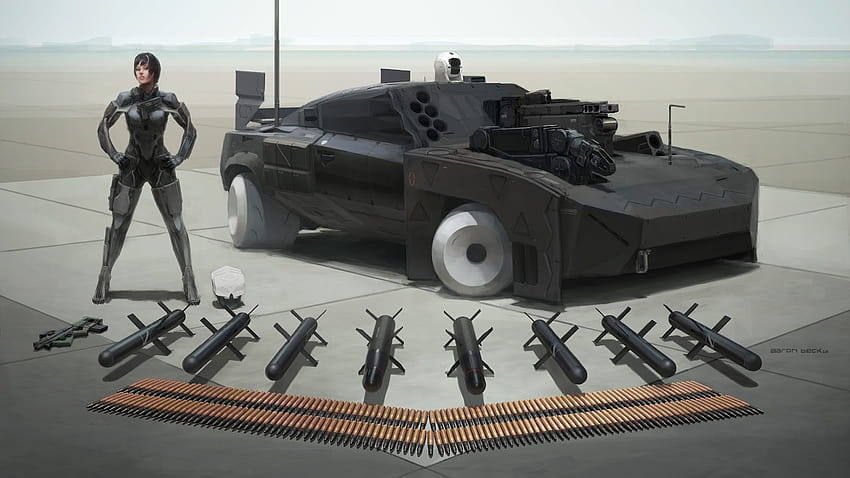 1114150 cyberpunk, futuristic, vehicle, weapon, tank, military, Toy, scale model, armored car, military vehicle, gun turret, firearm, armed vehicles HD wallpaper