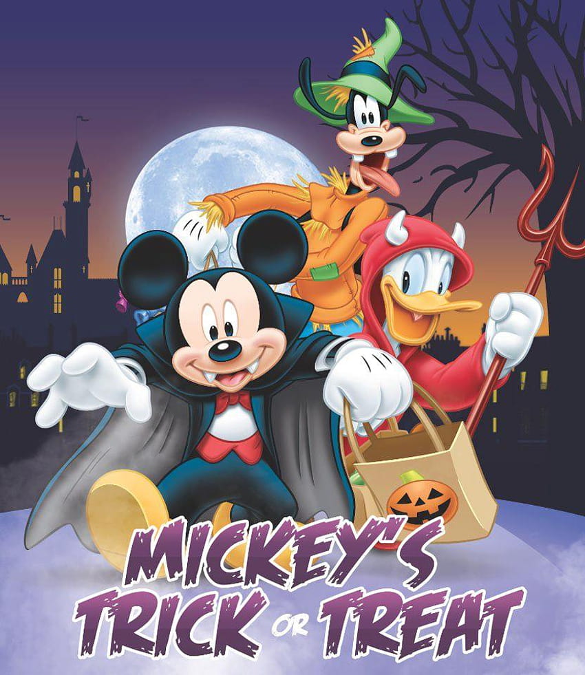 Myszka Miki i przyjaciele Disney Halloween Cukierek albo psikus Tapeta na telefon HD