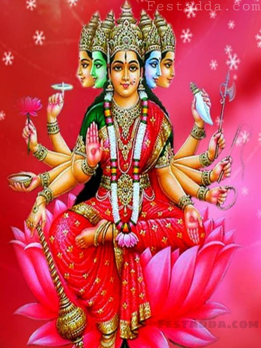 Bogini Gayatri Devi Ammavaru Panchmukhi Tapeta na telefon HD