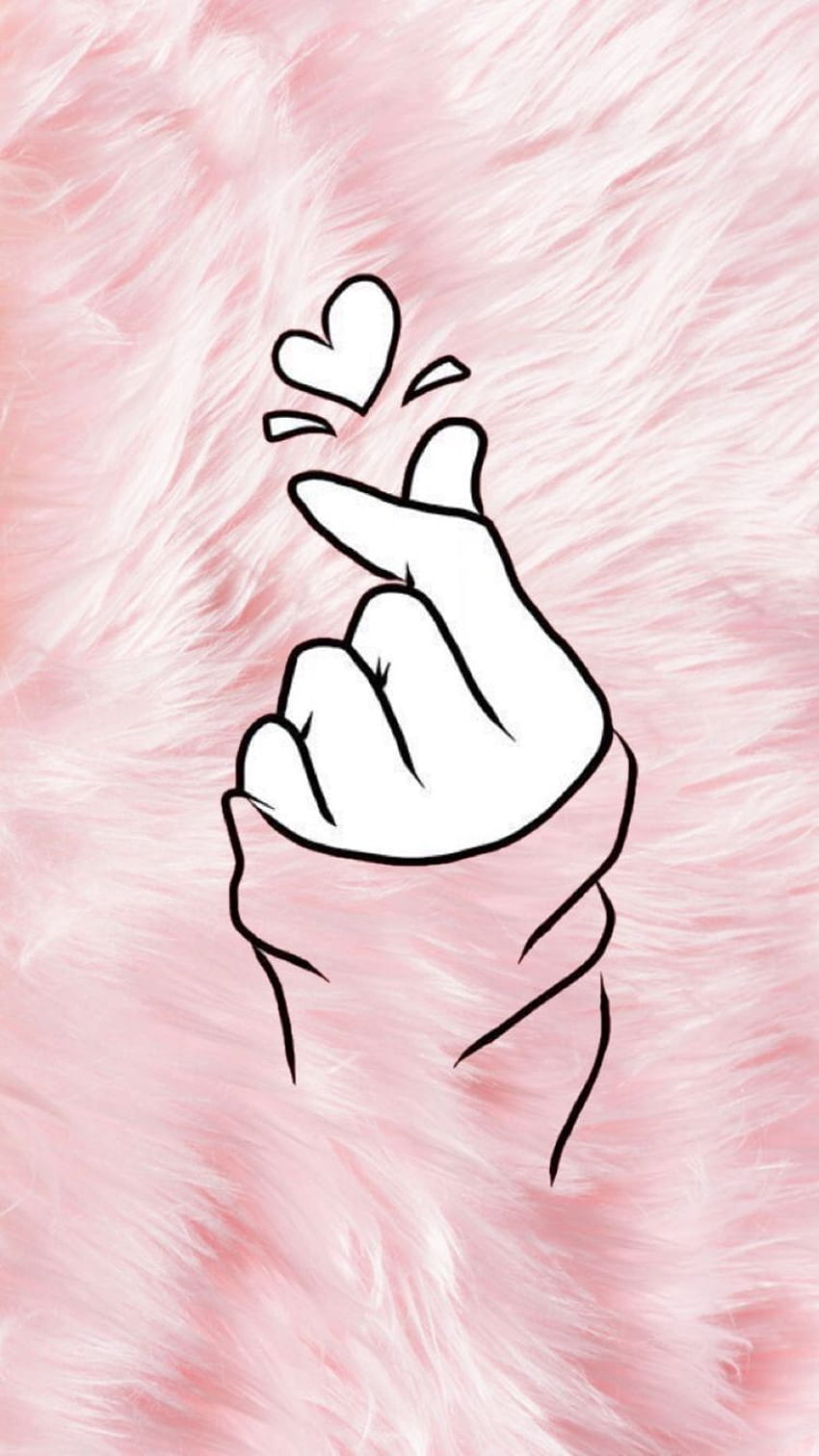 BTS Finger Heart, signo de corazón coreano fondo de pantalla del teléfono