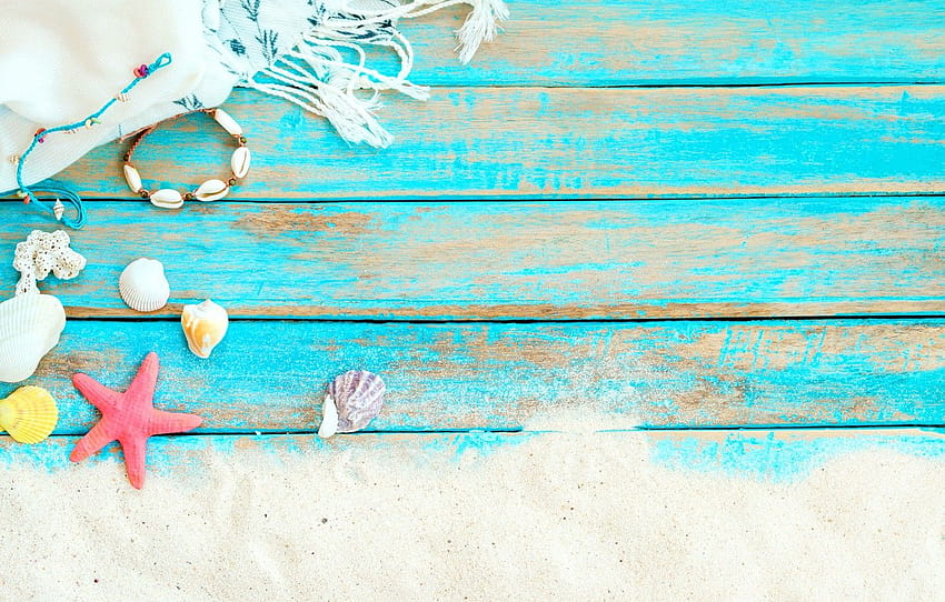 sand, beach, background, Board, star, shell, summer, beach, wood, sand, marine, starfish, seashells , section разное, wood summer HD wallpaper