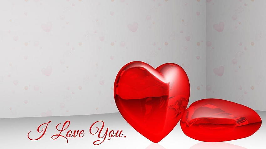 fall in love and, i love you heart 3d HD wallpaper