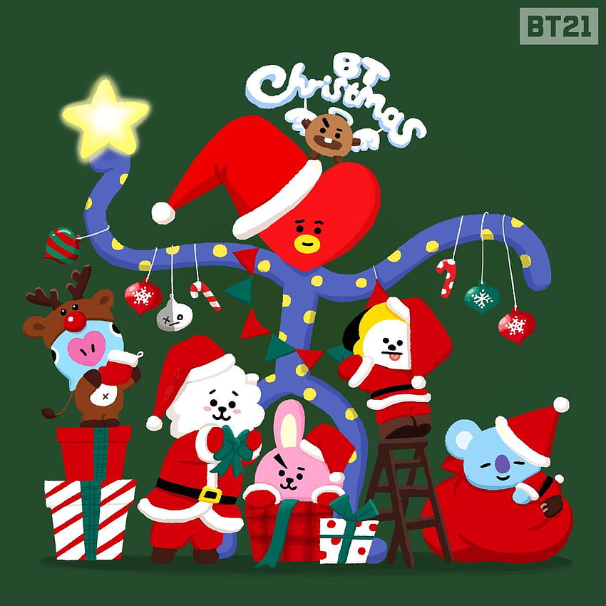 BT21 Christmas, santa and friends HD phone wallpaper | Pxfuel