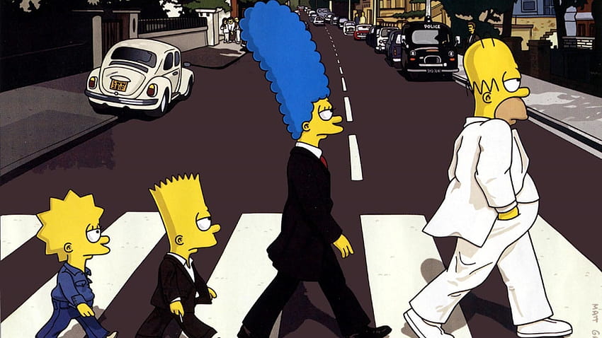 The Simpsons Abbey Road, simpsons computer size HD wallpaper