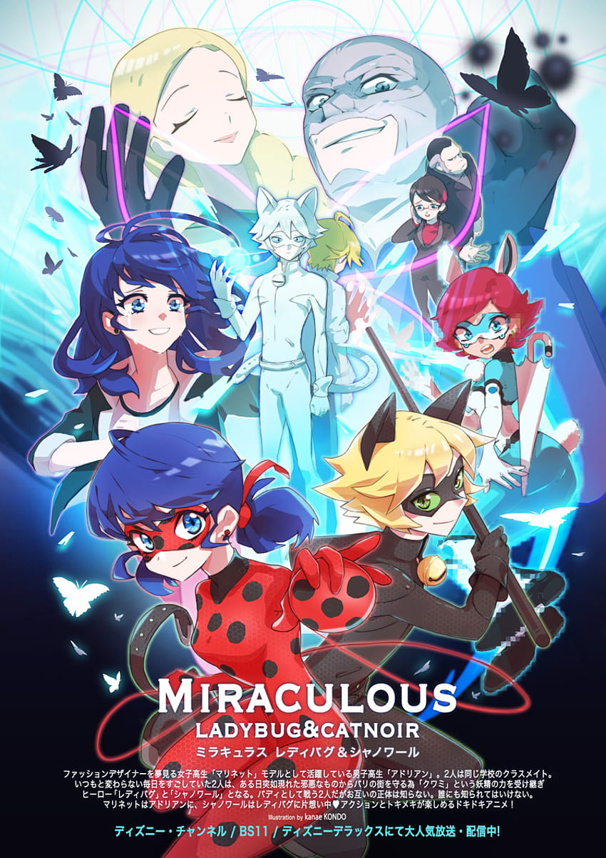 Przypnij Miraculous Ladybug & Cat Noir, cudowne anime o biedronce Tapeta na telefon HD