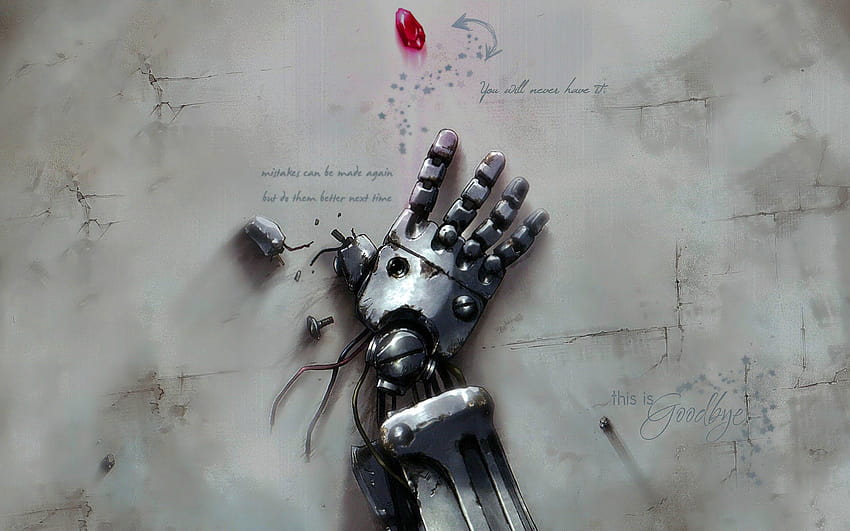 Broken Robot Arm and ...zastavki, cyborg arm HD wallpaper