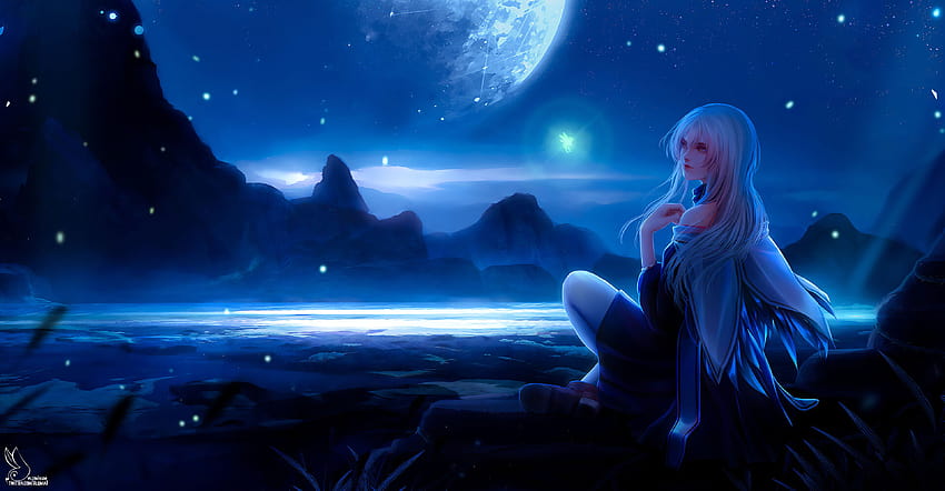 1600x1200 Inside Moonlight Anime Girl 1600x1200 Resolution Anime Girl