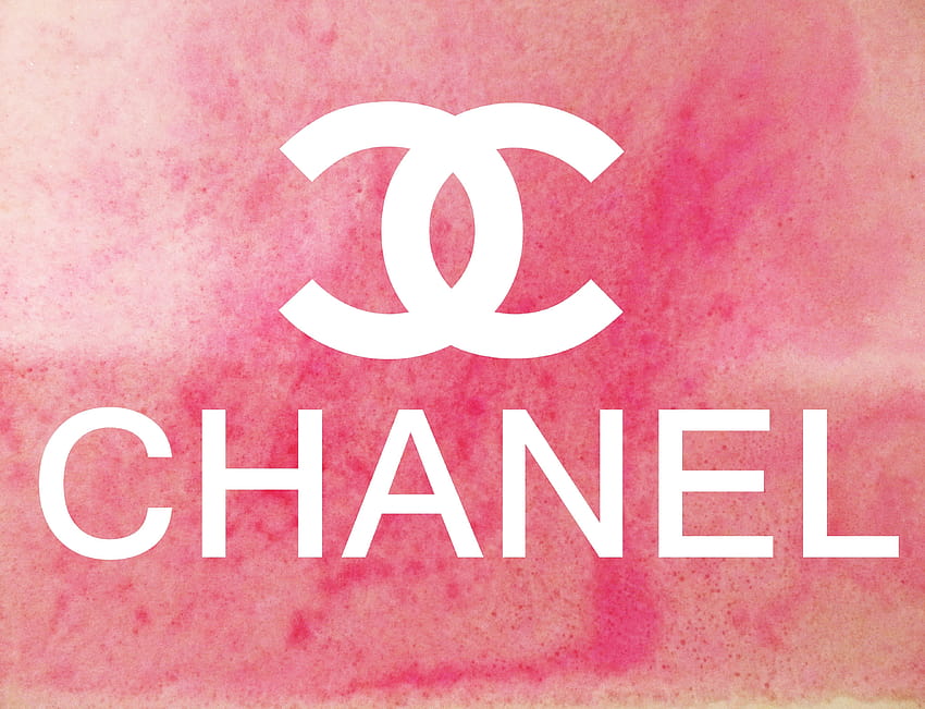 Red and white Love text, Chanel, pink background, logo, pink brand HD wallpaper