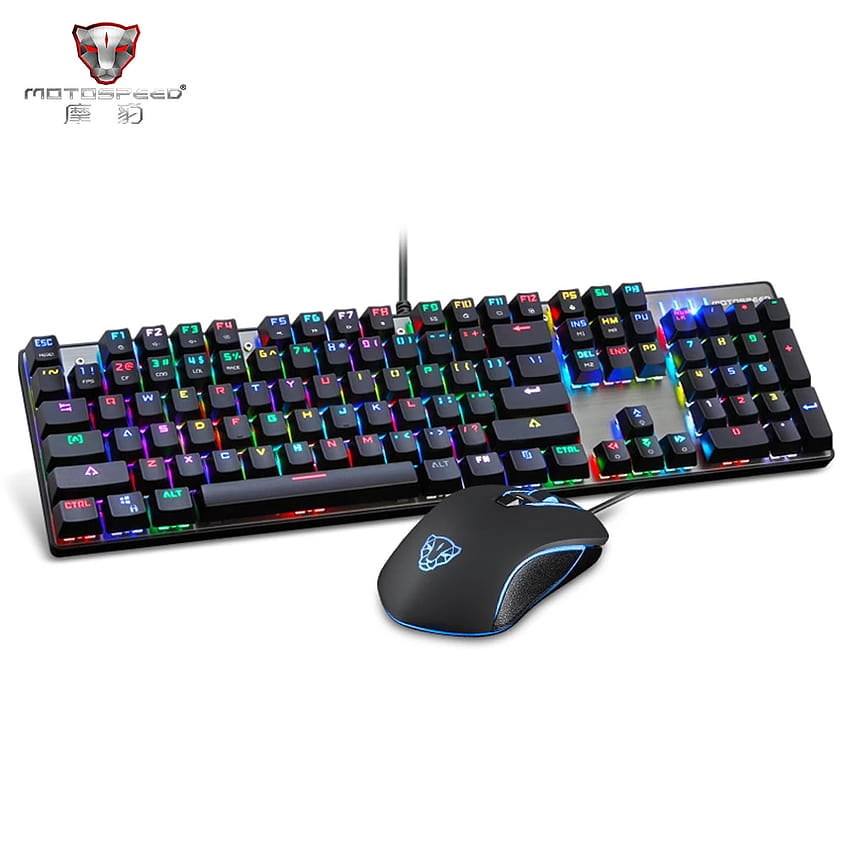 Motospeed CK888 Profession USB Gaming Mechanical Keyboard RGB LED Backlight Keyboard + Adjustable DPI Gaming Mouse For Gamer HD phone wallpaper