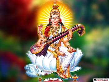 Saraswati, Peacock Background, saraswati thakur, goddess, HD phone wallpaper  | Peakpx