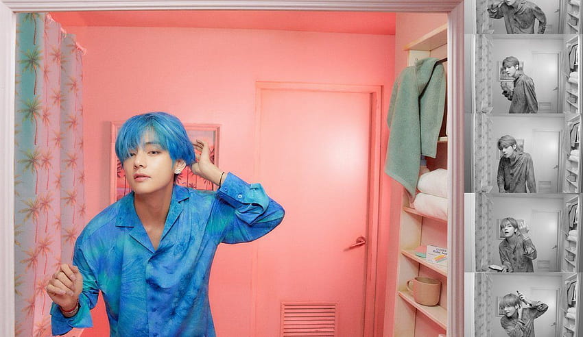 The BTS Hair Matrix, bts v blue hair HD wallpaper