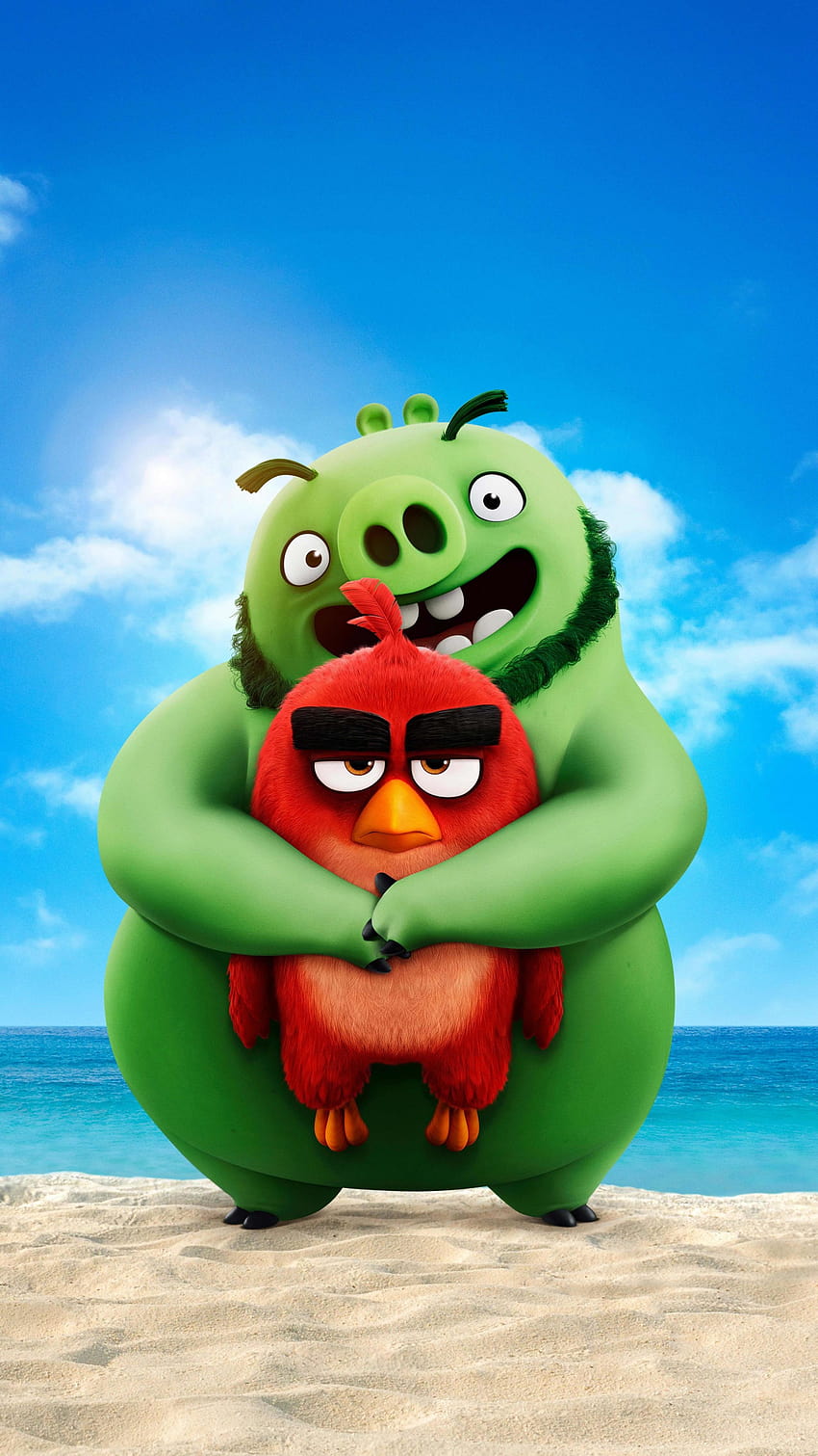 2160x3840 Movie, piggy and birdy, The Angry Birds Movie 2, angry birds summer HD phone wallpaper