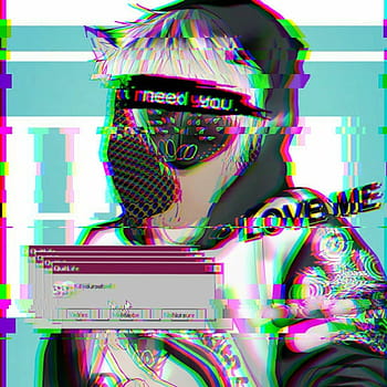 glitchy bicthes  Anime Aesthetic anime Glitchcore anime