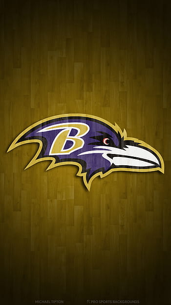 Baltimore Ravens NFL Orioles MLB Logo Dark Wood Wallpaper iPhone