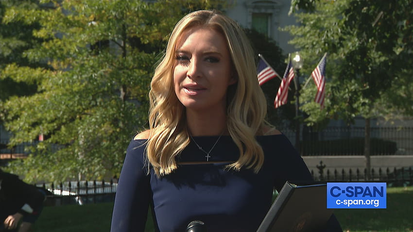 Кейли МакЕнани коментира пред репортери в алеята на Белия дом HD тапет