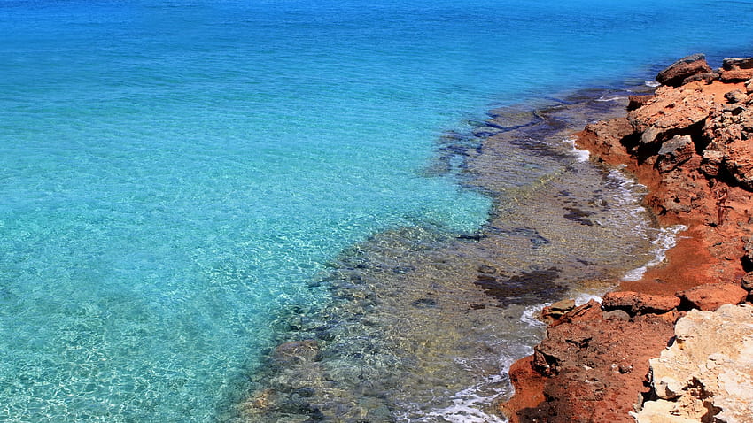 Formentera Cala Saona mediterranean best beaches, Balearic Islands, Spain HD wallpaper