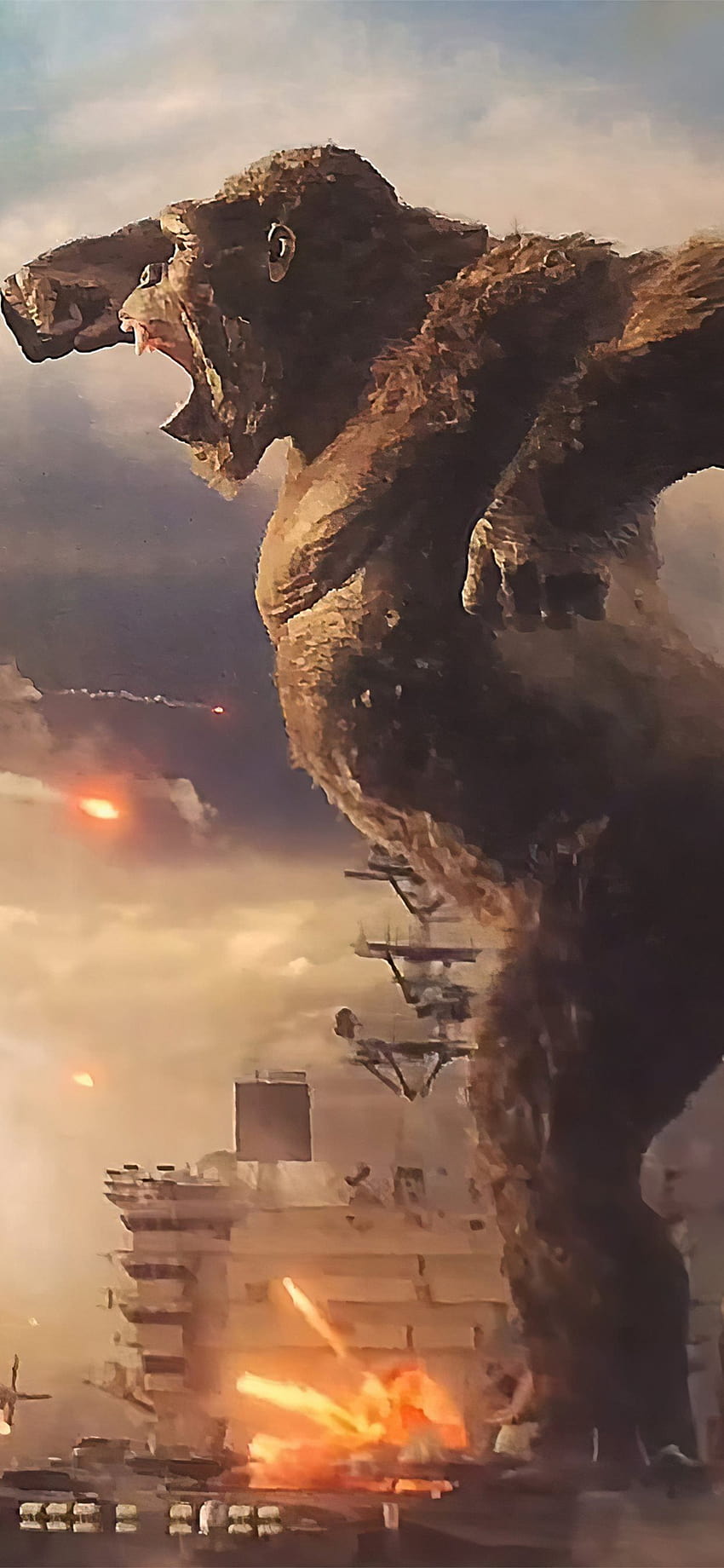 Godzilla vs king kong iPhone X, teléfono Godzilla fondo de pantalla del teléfono