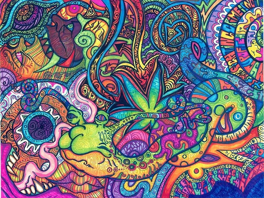 Smoking Weed Aesthetic Computer on Dog, trippy toons HD wallpaper | Pxfuel