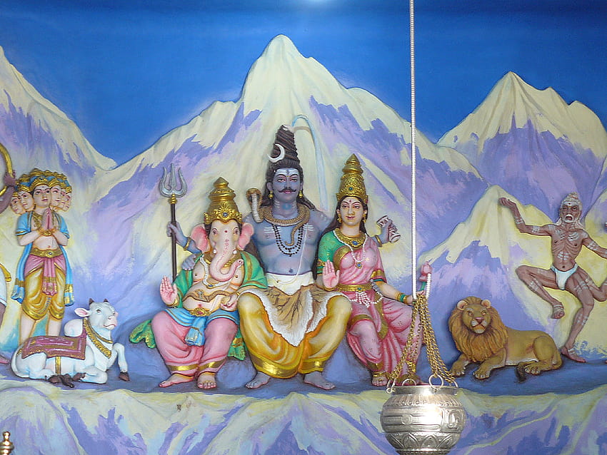 La famille de Lord Shiva, seigneur shiva avec sa famille Fond d'écran HD