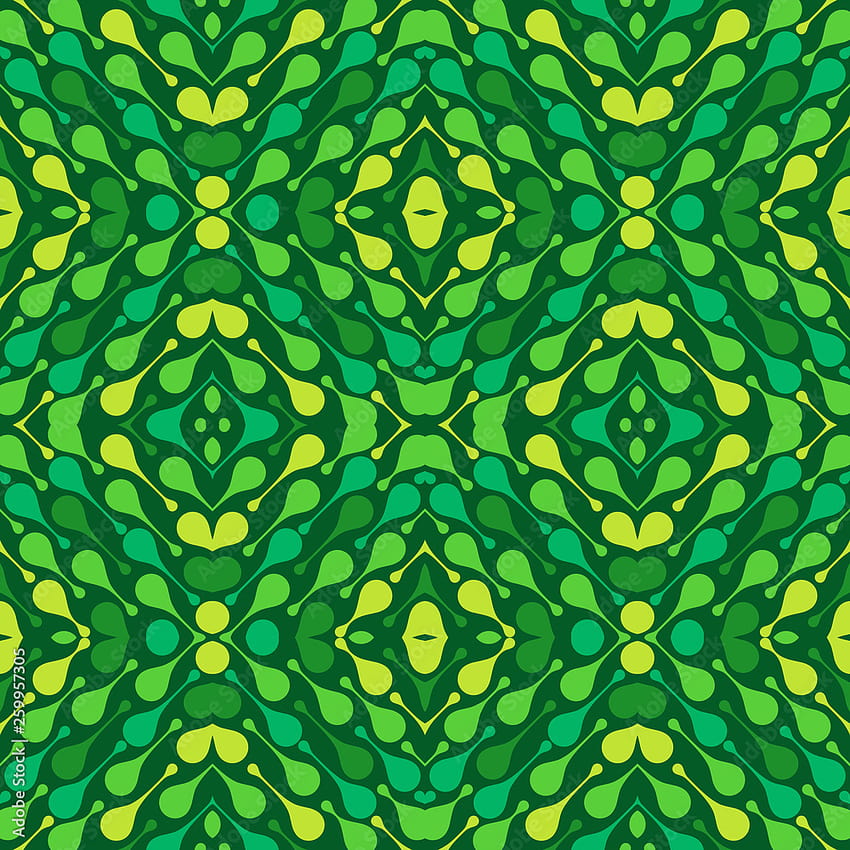 濃い緑色の背景にカラフルな滴。 テキスタイル、プリントなどの春の抽象的なベクトルのシームレスなパターン。EPS 形式で利用できます。 株式ベクトル、オレンジ色の緑の抽象的な春 HD電話の壁紙
