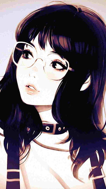 404821 anime anime girl brunette glasses brown eyes musical  instrument round glasses hd download 2122x3000  Rare Gallery HD  Wallpapers