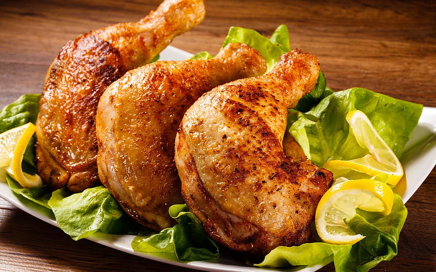 Pollo alla griglia ad alta risoluzione, ali barbecue Sfondo HD