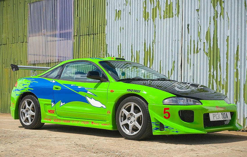samochód, auto, zielony, super, szybcy i wściekli, Mitsubishi Eclipse, sekcja mitsubishi, szybcy i wściekli mitsubishi Tapeta HD