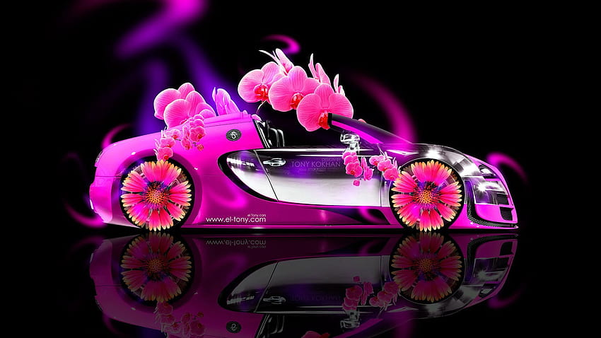 Neon Bugatti, pink bugatti HD wallpaper