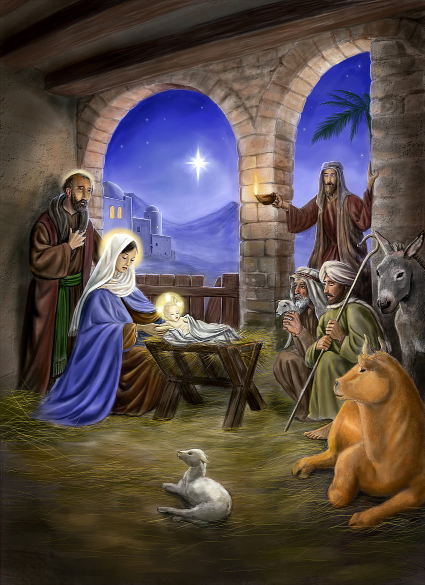 Adam Bebek İsa, Doğum Sahnesi Din 2224x3065, bebek İsa noel HD telefon duvar kağıdı