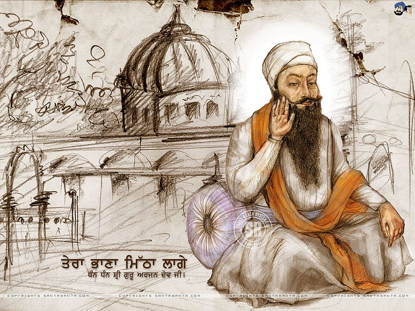 Pencil Sketch Of shree Guru Angad Dev Ji