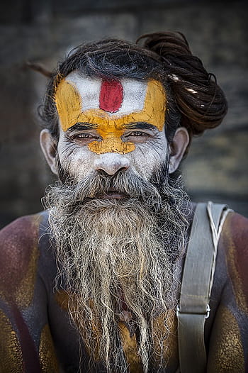 Image of Portrait of an Indian Hindu Sadhu or Baba-QD605814-Picxy