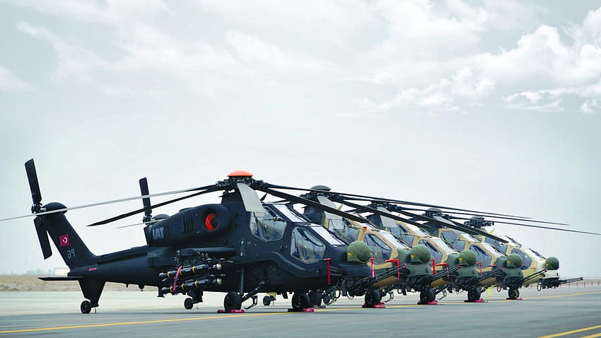 helikoptery, wojsko, wojna, TAI AgustaWestland T129, samoloty, samoloty wojskowe, tureckie siły powietrzne, turecki przemysł lotniczy / i tła mobilne, tureckie siły zbrojne Tapeta HD